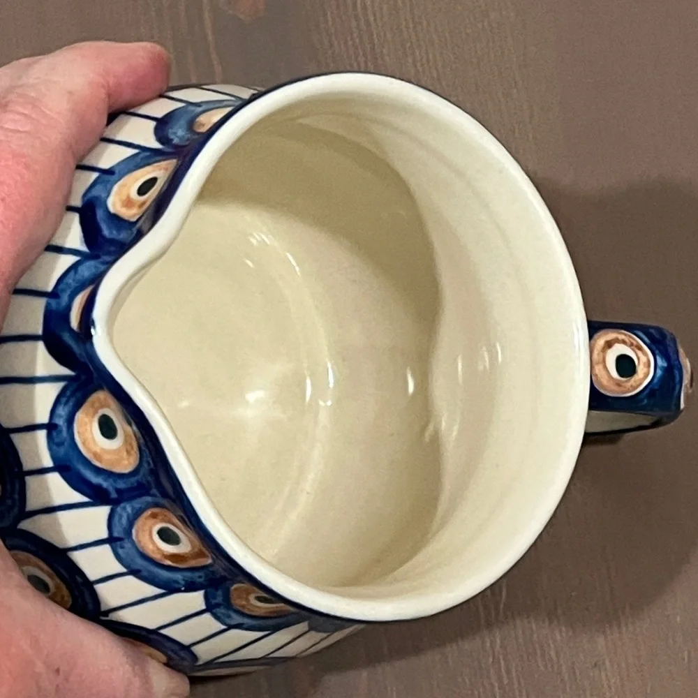 Polish Pottery Small Pitcher Creamer Gravy Boat Boleslawiec Ceramic Folk Art